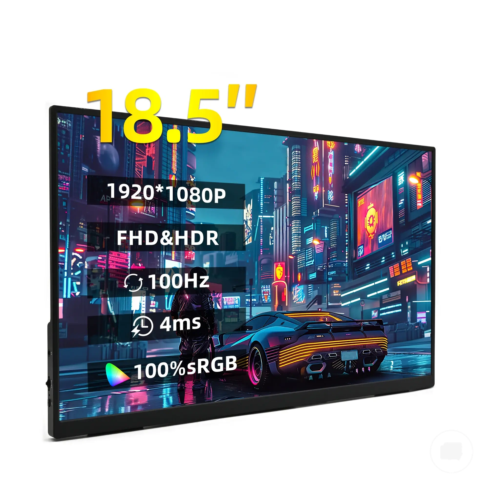 Monitor portátil 1080p de 18 pulgadas y 100Hz para Xbox, PlayStation, Switch, teléfono, PC y extensión de portátil