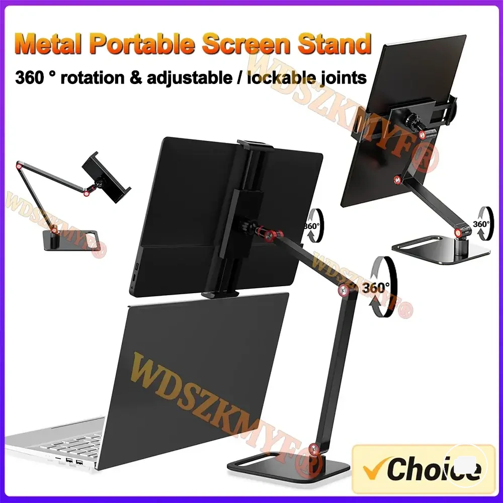 Soporte ajustable de 360 grados para monitor portátil de 12 a 17,3 pulgadas y tabletas