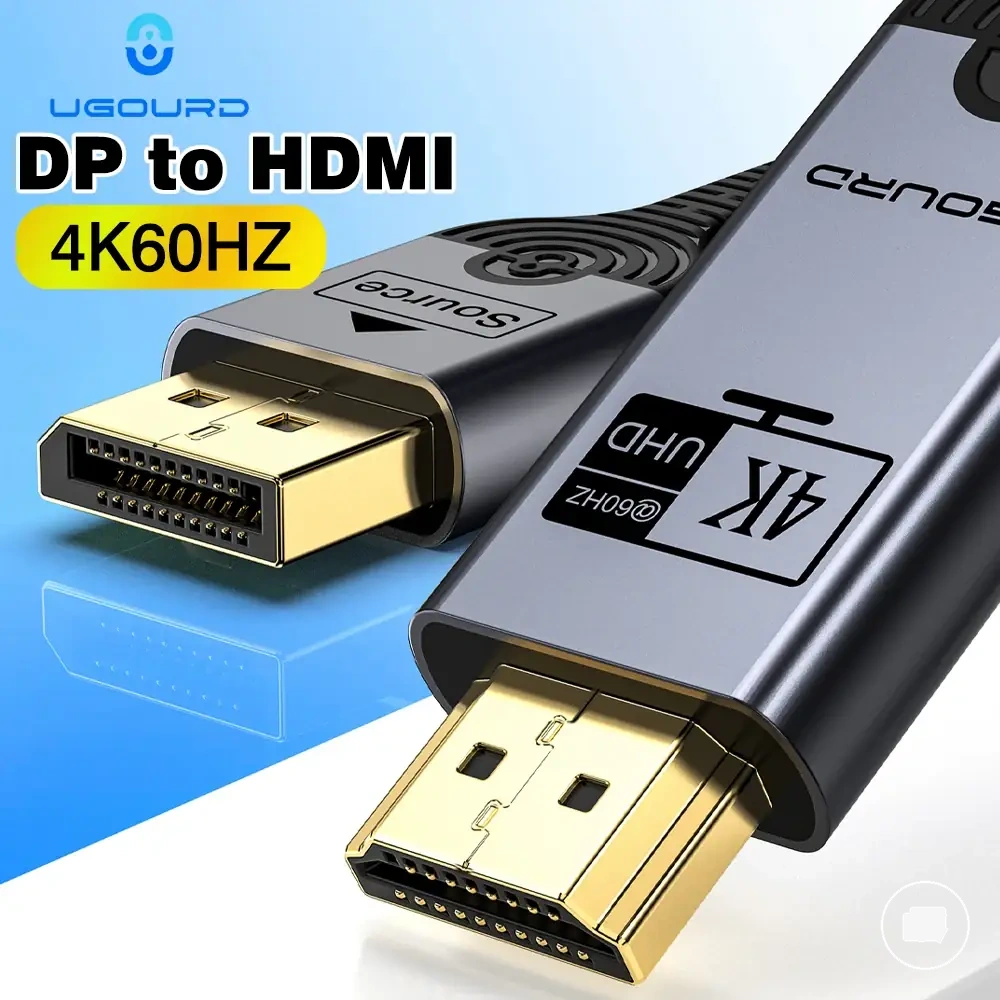 Cable compatible DisplayPort a HDMI para conexión de vídeo y audio 4K a 60Hz
