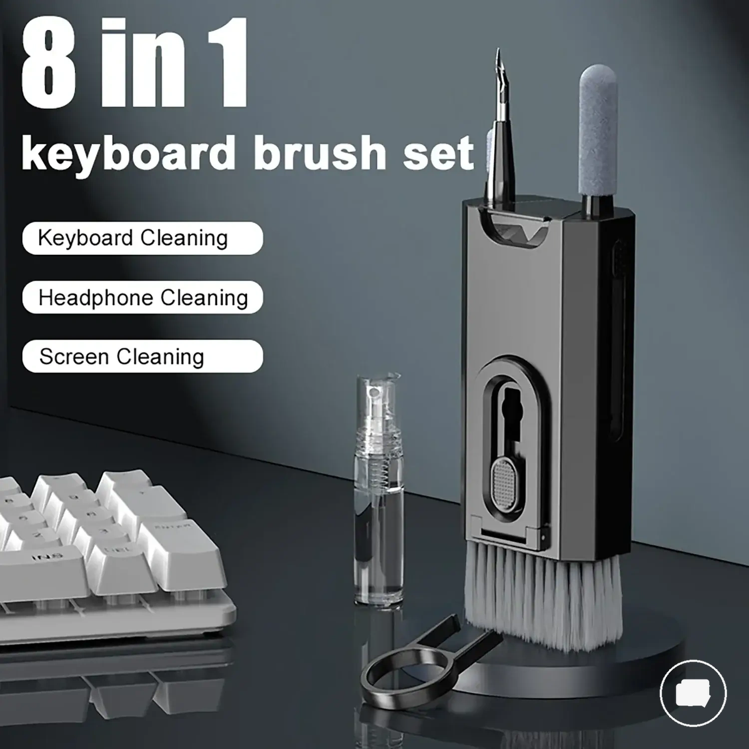 Kit de cepillos para limpiar pantallas de monitor, portátil, móvil, teclado y cámara