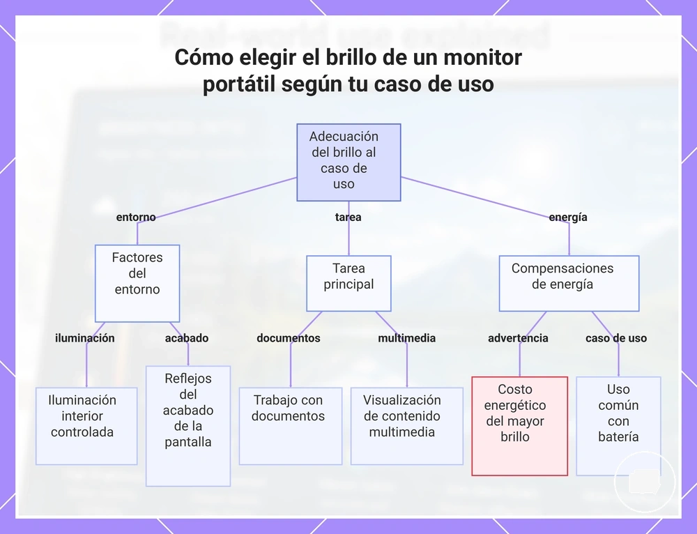Cómo elegir el brillo de un monitor portátil según tu caso de uso