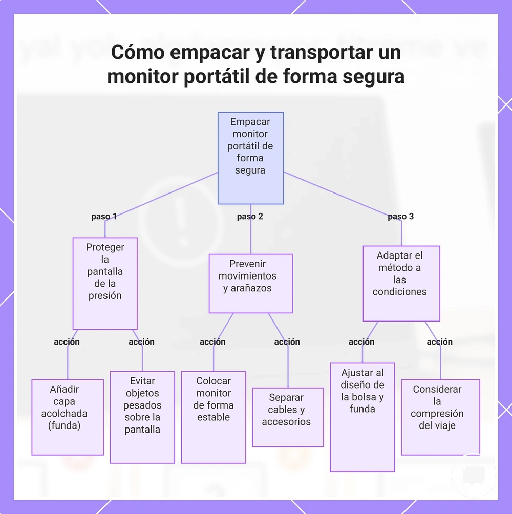 Cómo empacar y transportar un monitor portátil de forma segura