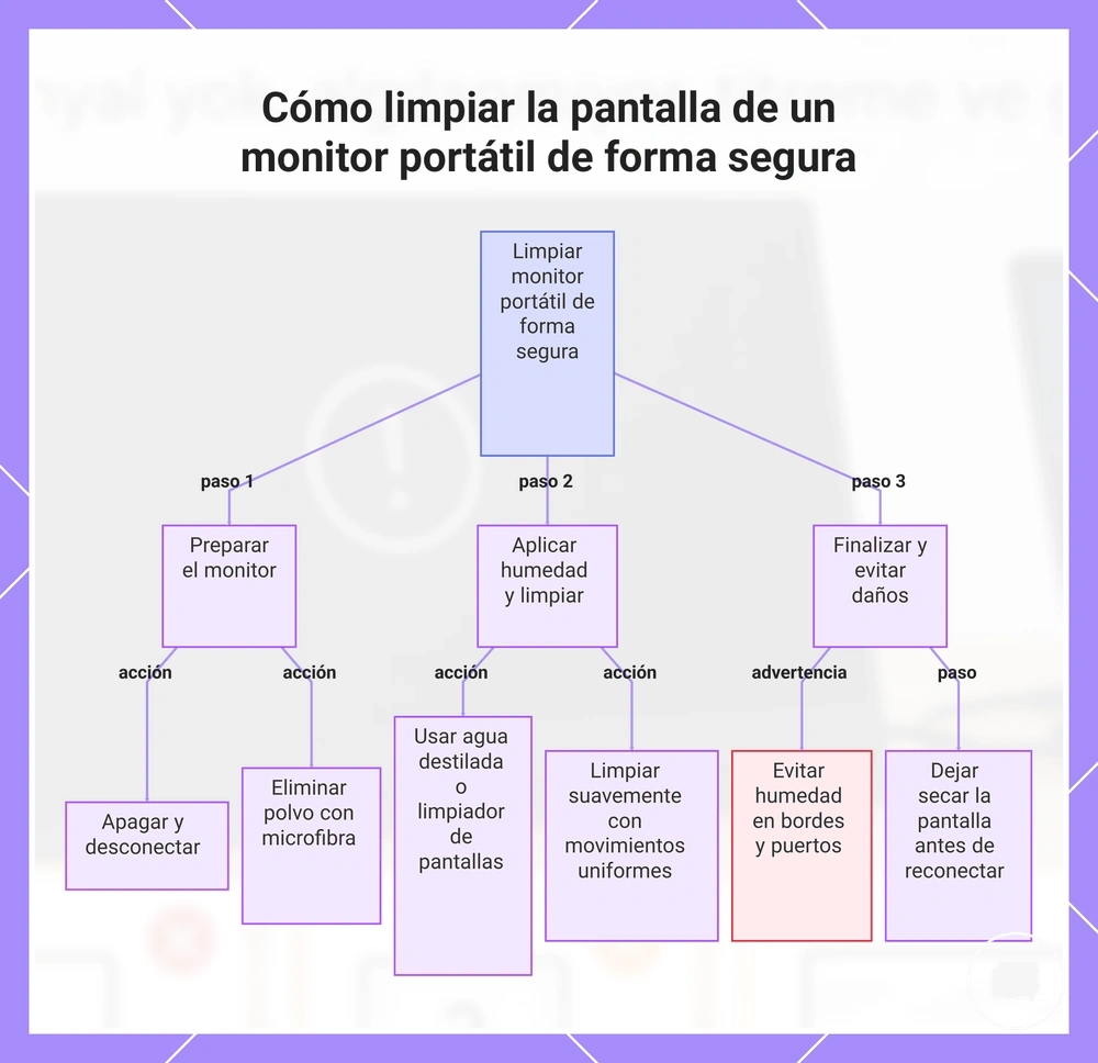 Cómo limpiar la pantalla de un monitor portátil de forma segura