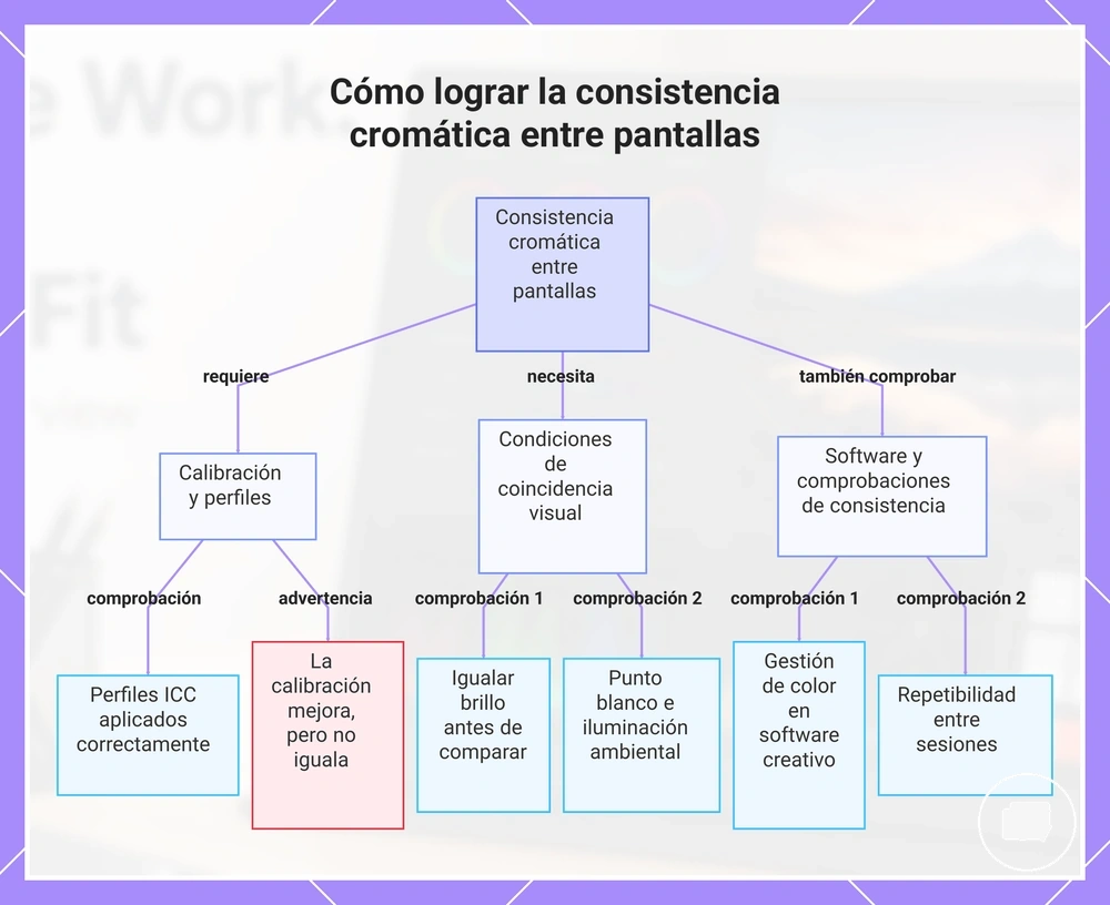 Cómo lograr la consistencia cromática entre pantallas