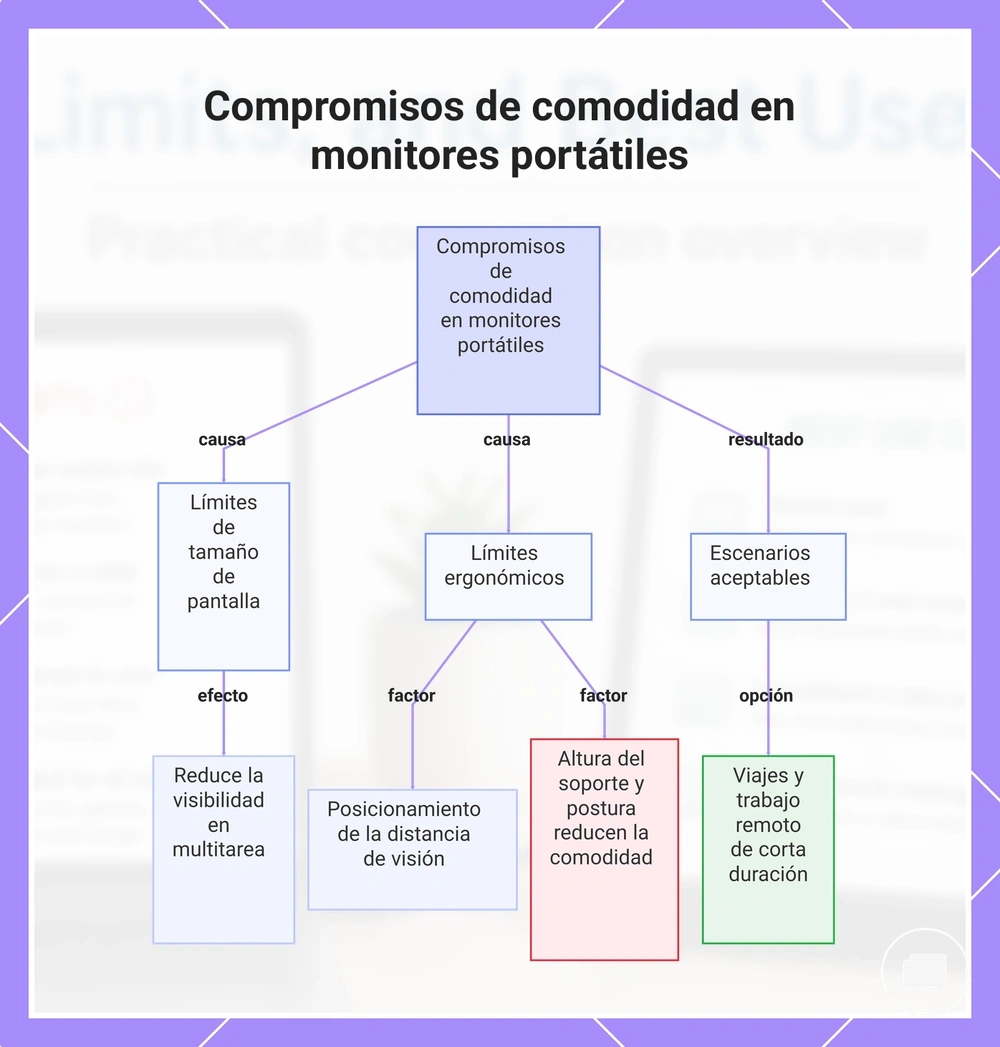 Compromisos de comodidad en monitores portátiles