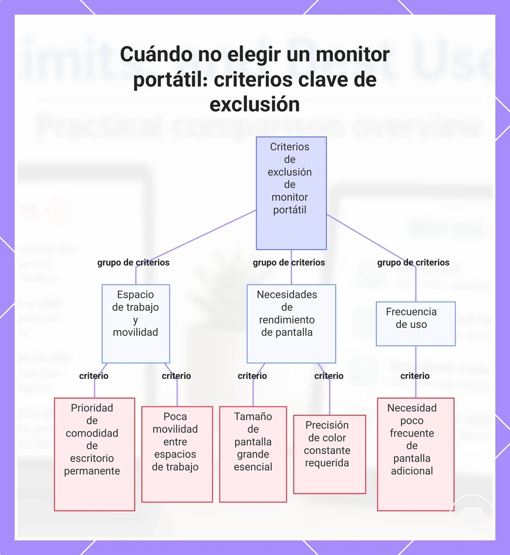Cuándo no elegir un monitor portátil: criterios clave de exclusión