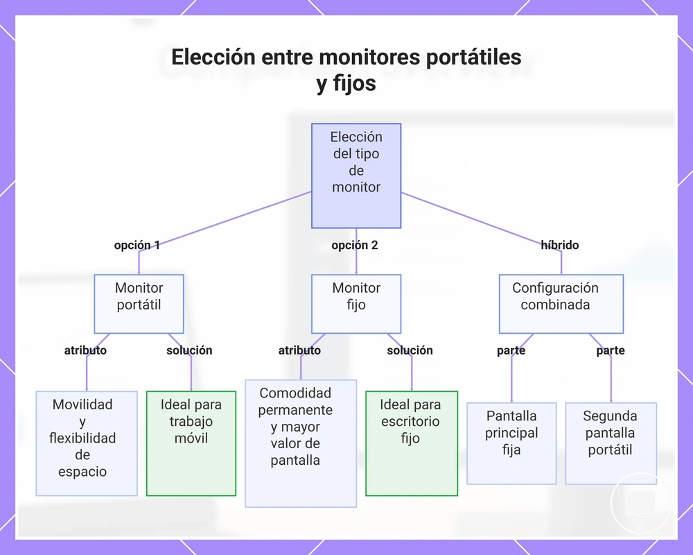Elección entre monitores portátiles y fijos