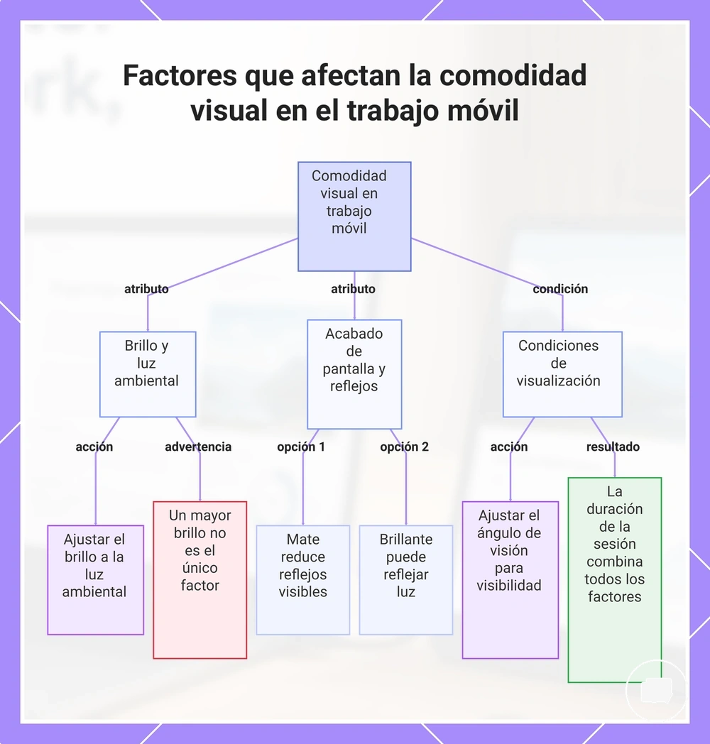 Factores que afectan la comodidad visual en el trabajo móvil