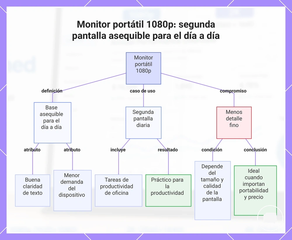Monitor portátil 1080p: segunda pantalla asequible para el día a día