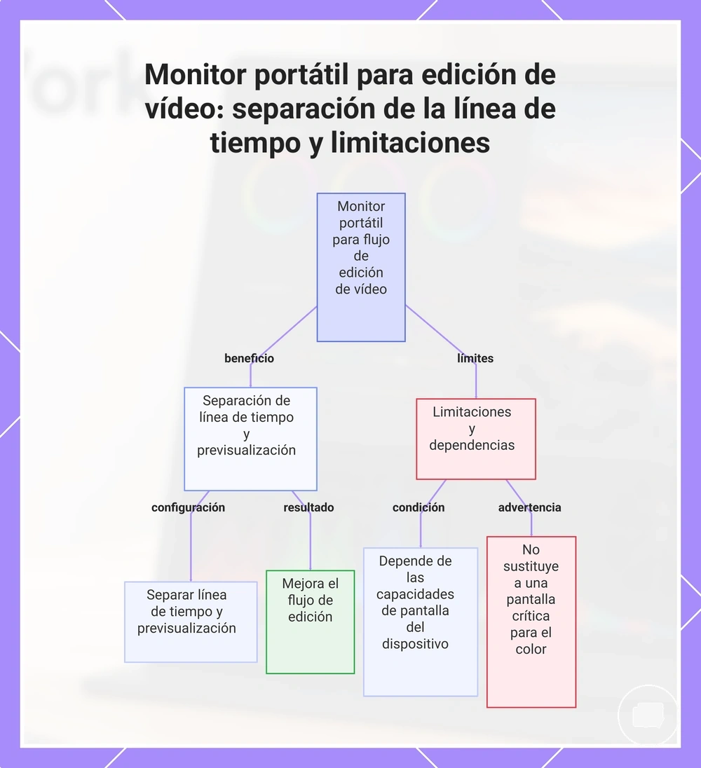Monitor portátil para edición de vídeo: separación de la línea de tiempo y limitaciones