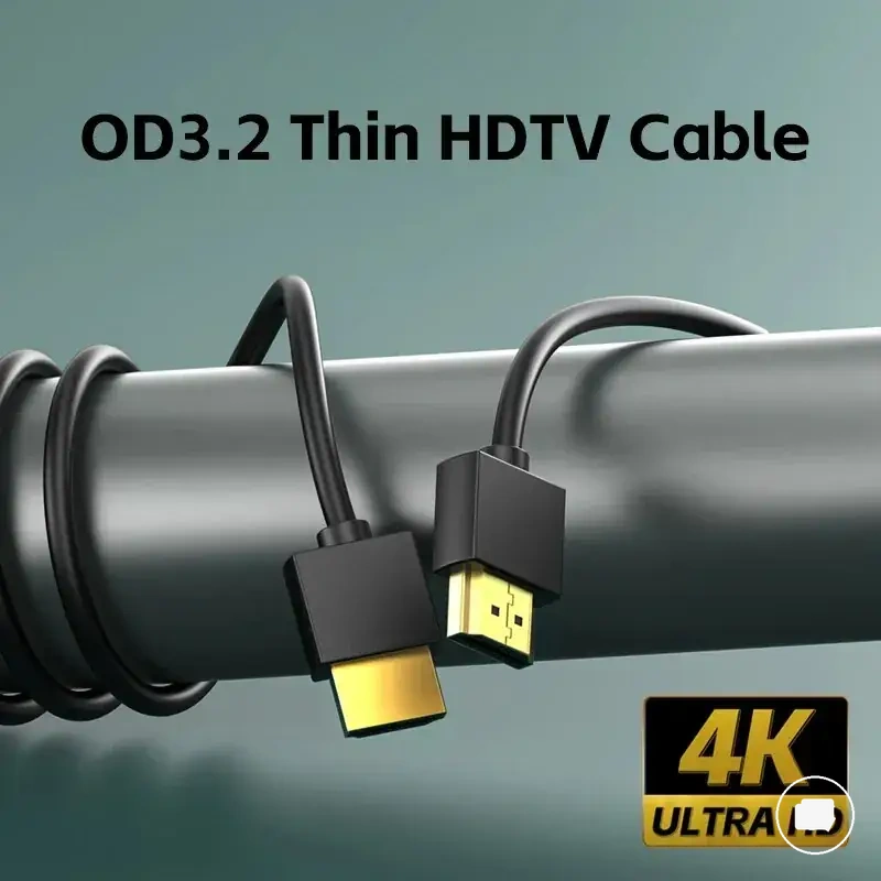 Câble HDMI 2.0 fin et souple avec prise en charge 4K 60Hz pour connexions d’écran portable