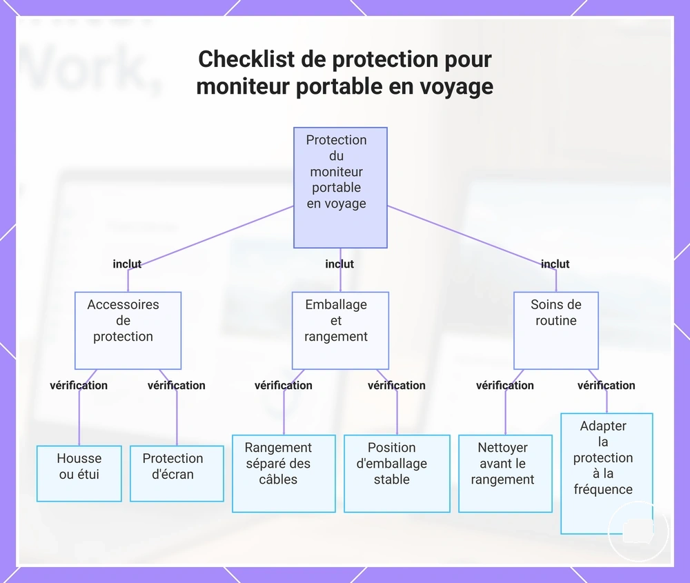 Checklist de protection pour moniteur portable en voyage