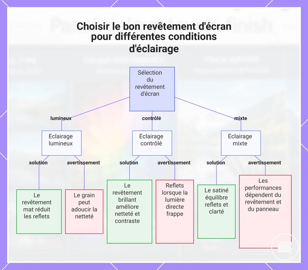 Choisir le bon revêtement d'écran pour différentes conditions d'éclairage