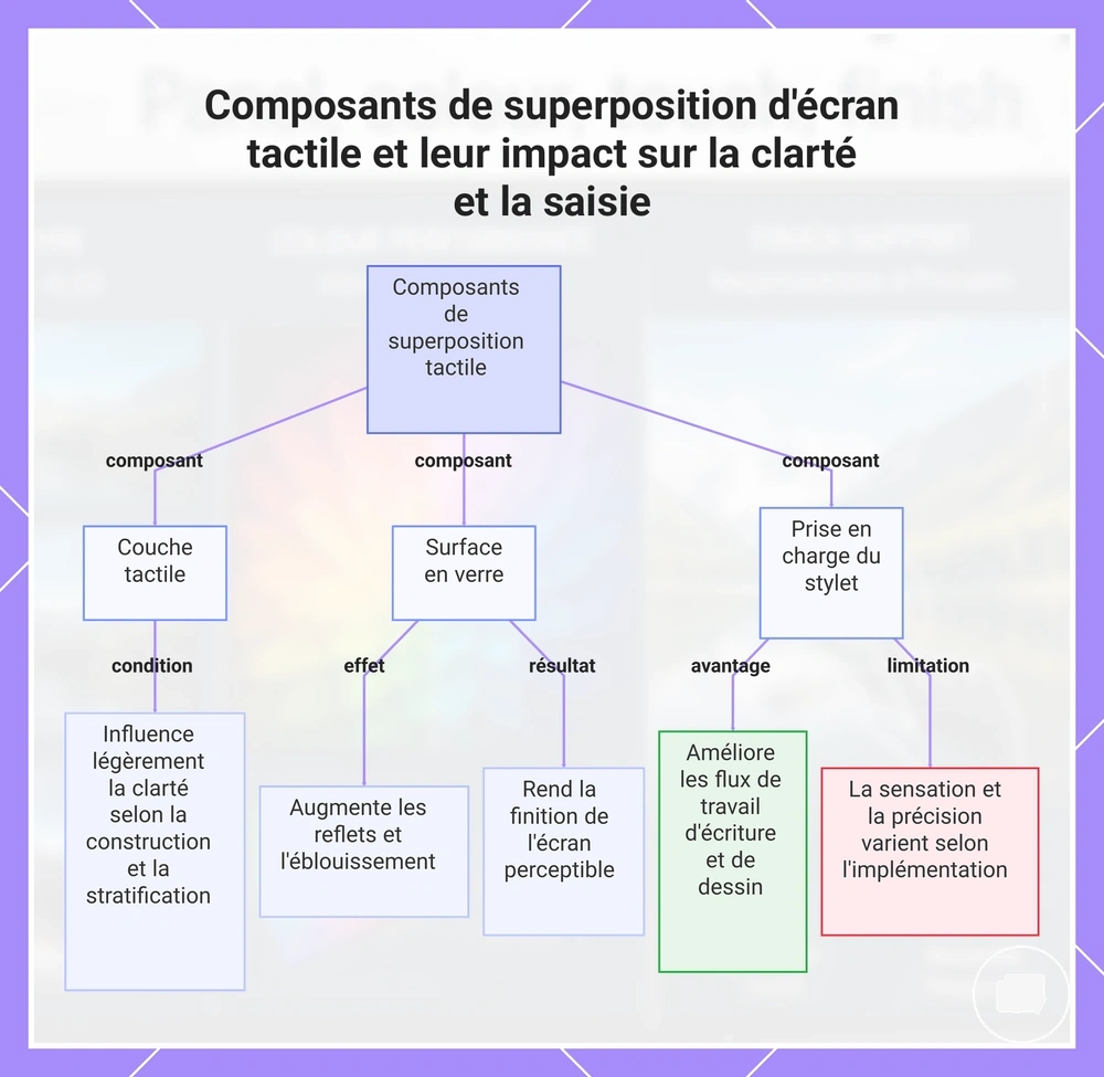 Composants de superposition d'écran tactile et leur impact sur la clarté et la saisie