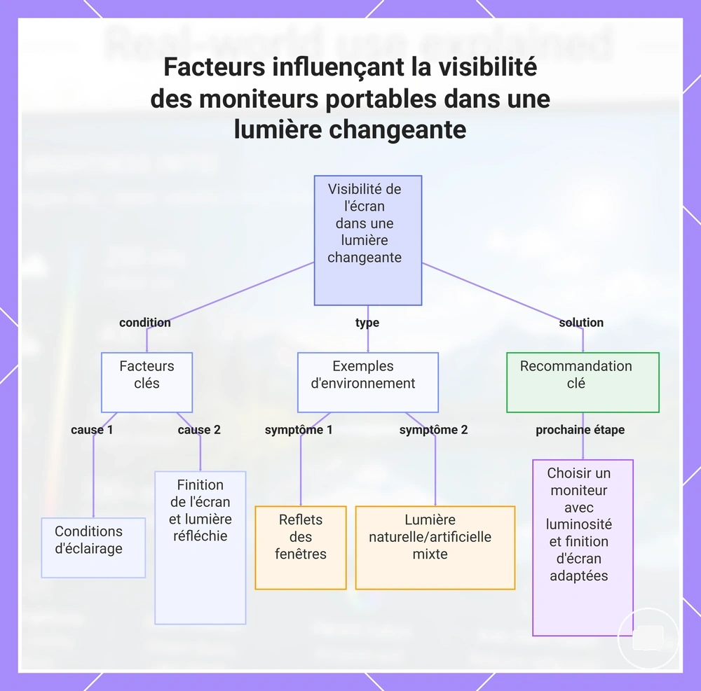 Facteurs influençant la visibilité des moniteurs portables dans une lumière changeante