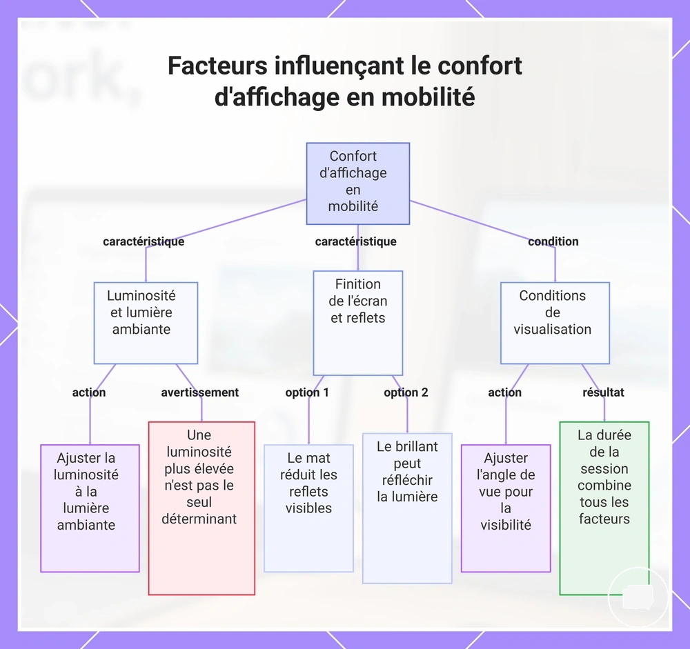 Facteurs influençant le confort d'affichage en mobilité