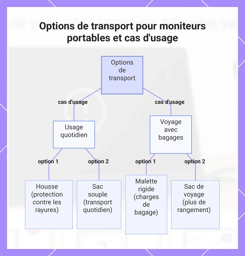 Options de transport pour moniteurs portables et cas d'usage