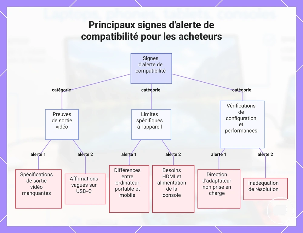 Principaux signes d'alerte de compatibilité pour les acheteurs