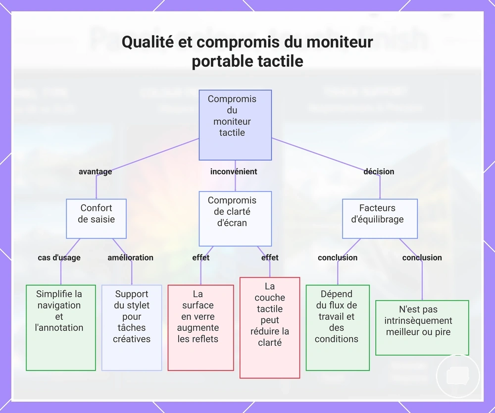 Qualité et compromis du moniteur portable tactile