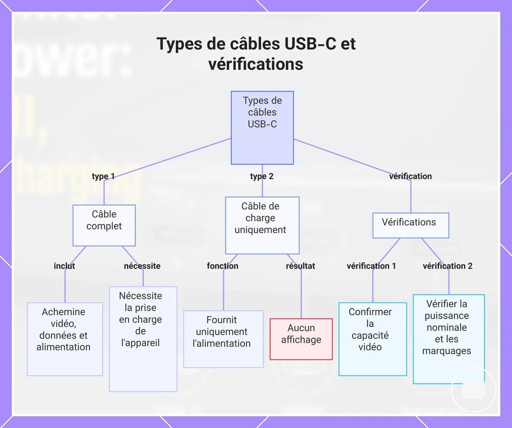 Types de câbles USB-C et vérifications