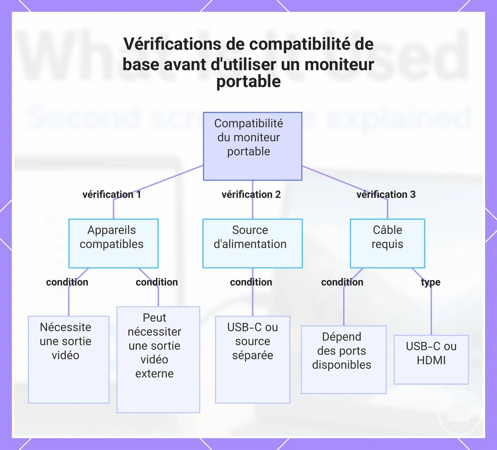 Vérifications de compatibilité de base avant d'utiliser un moniteur portable