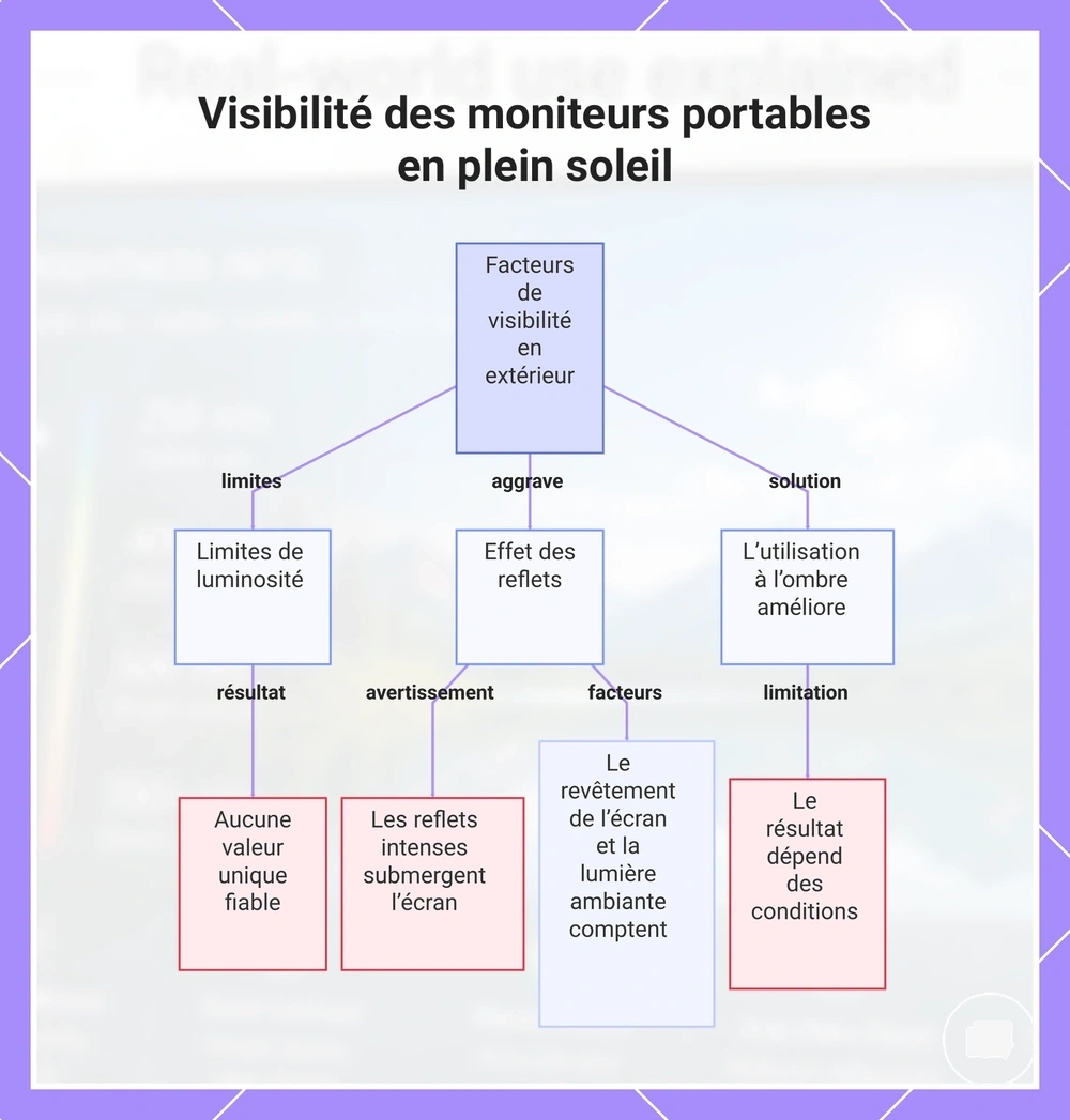 Visibilité des moniteurs portables en plein soleil