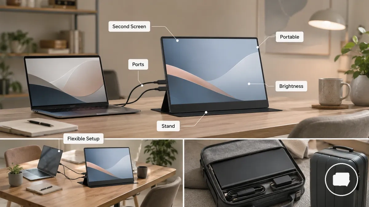Monitor portátil em contexto que ilustra benefícios que geram valor no monitor portátil