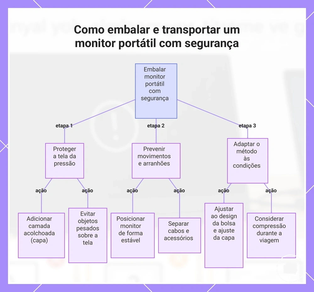 Como embalar e transportar um monitor portátil com segurança