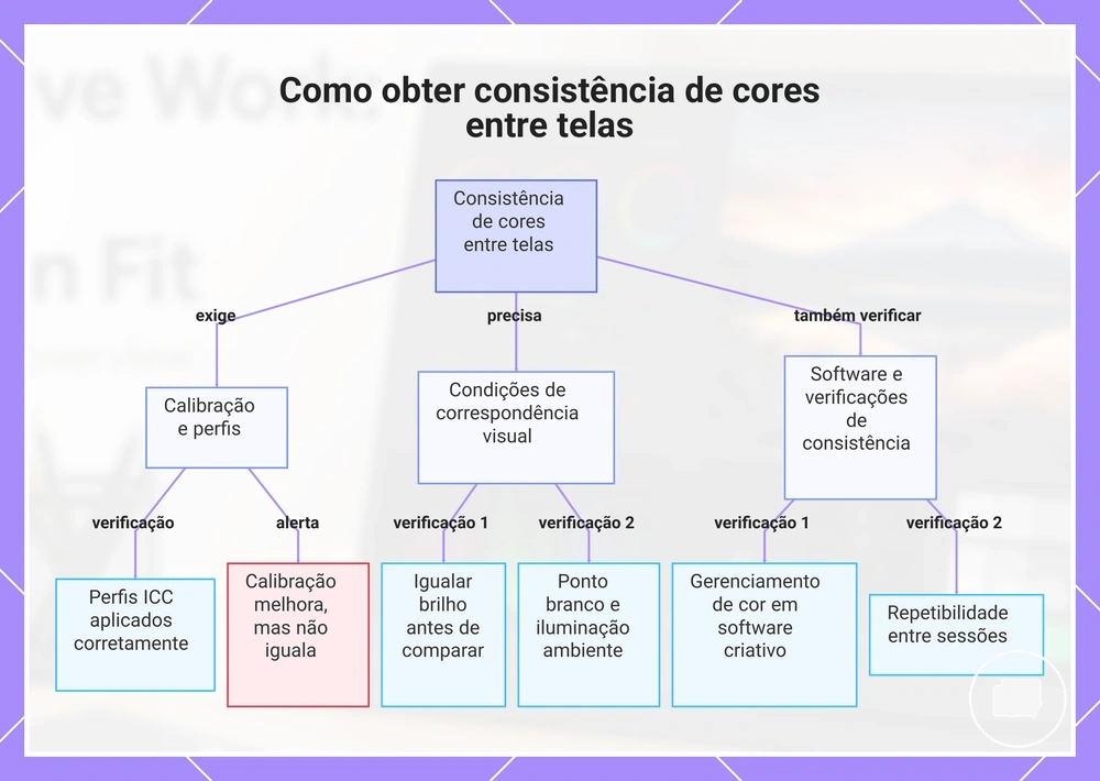 Como obter consistência de cores entre telas