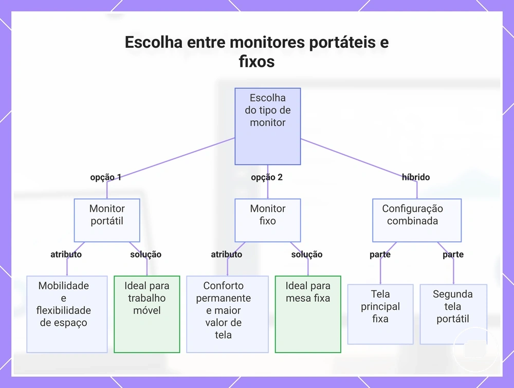 Escolha entre monitores portáteis e fixos