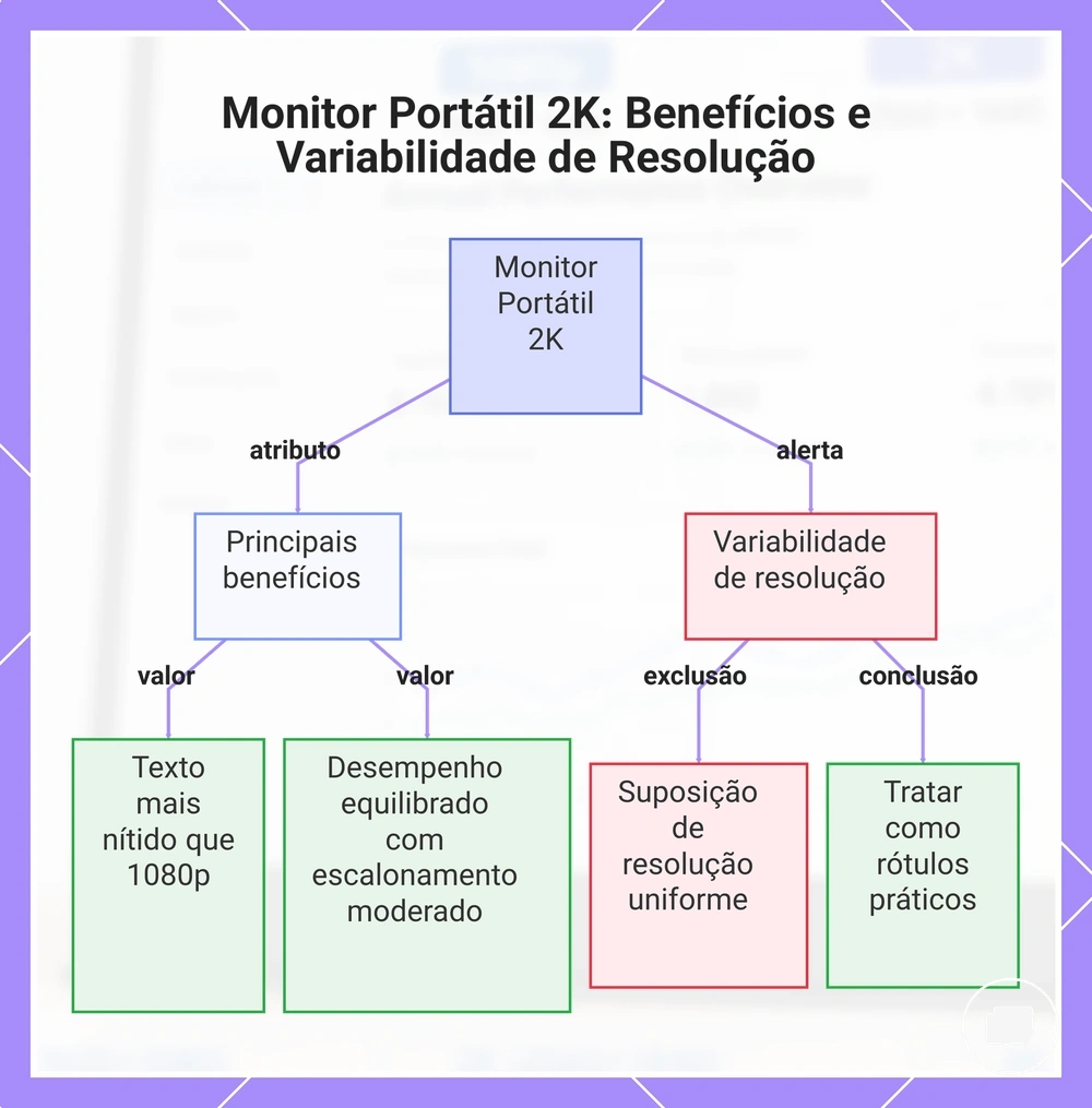 Monitor Portátil 2K: Benefícios e Variabilidade de Resolução