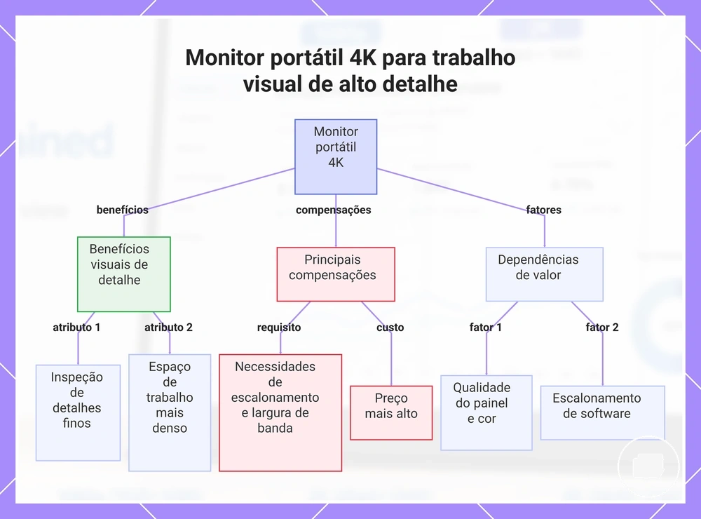 Monitor portátil 4K para trabalho visual de alto detalhe