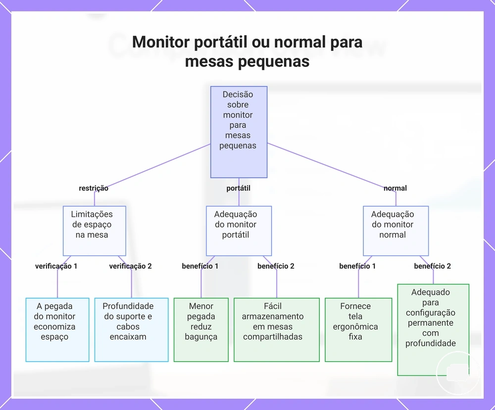 Monitor portátil ou normal para mesas pequenas