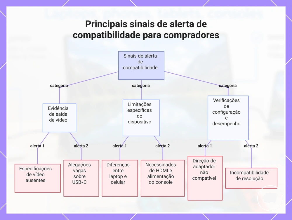 Principais sinais de alerta de compatibilidade para compradores