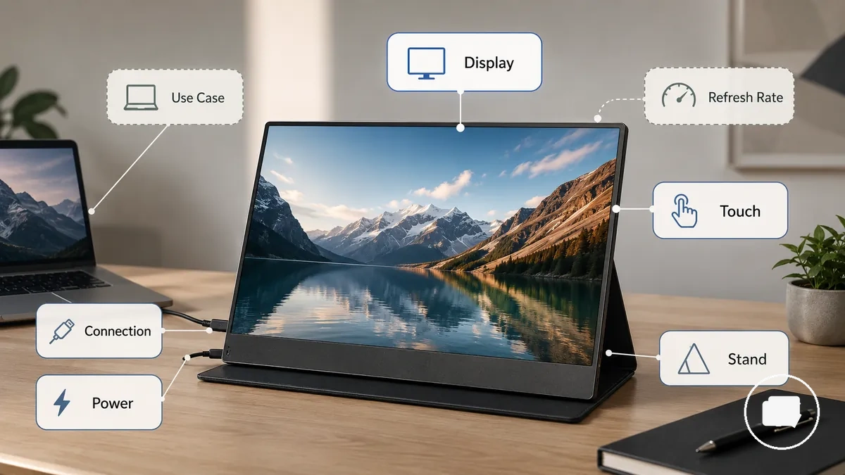 Recursos do monitor portátil que influenciam o valor geral