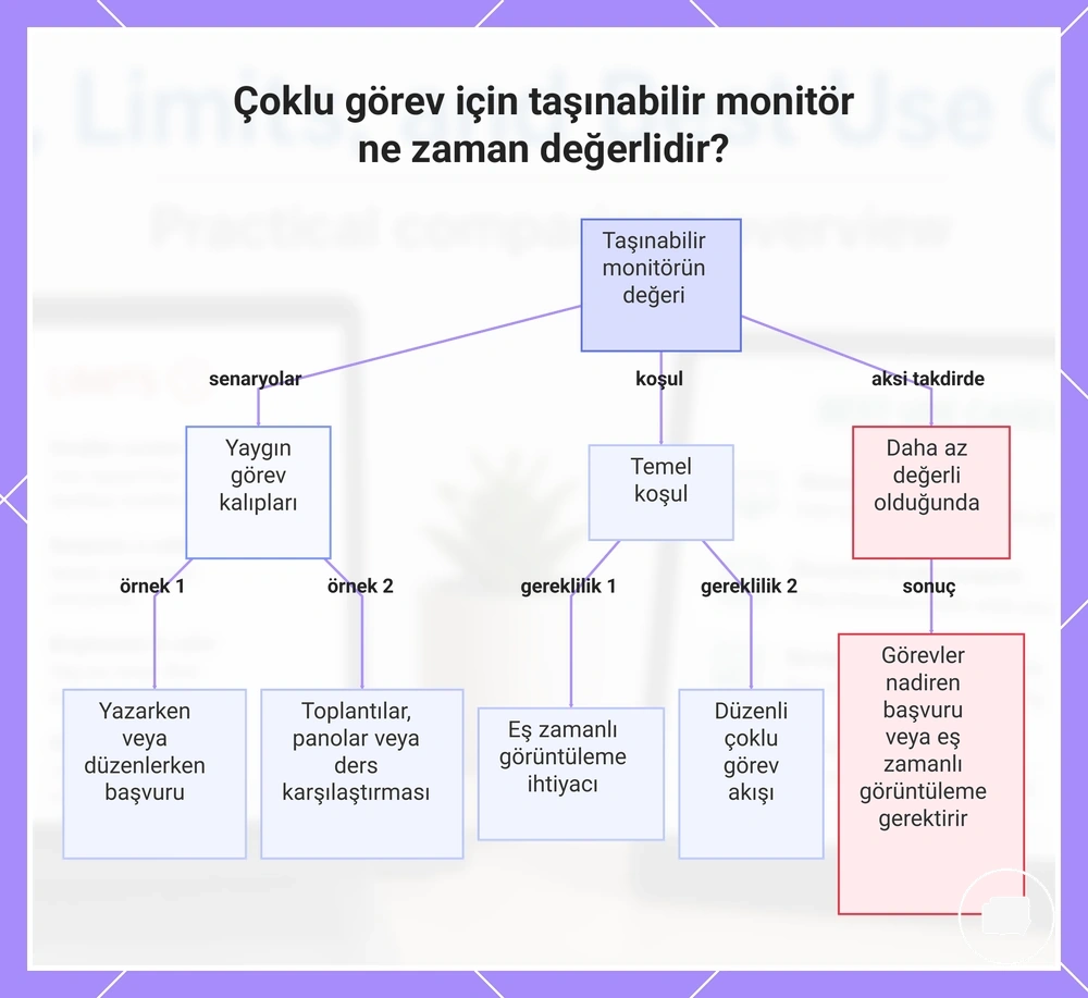 Çoklu görev için taşınabilir monitör ne zaman değerlidir?
