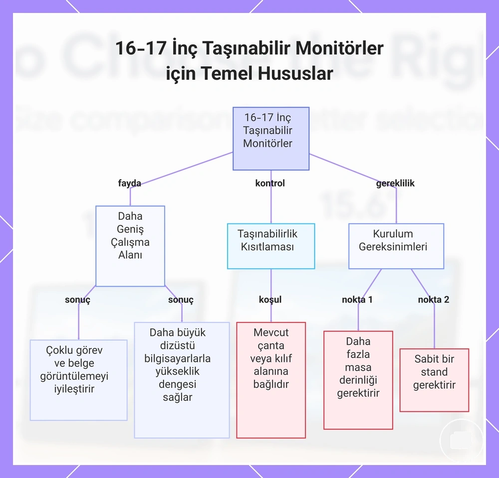 16-17 İnç Taşınabilir Monitörler için Temel Hususlar