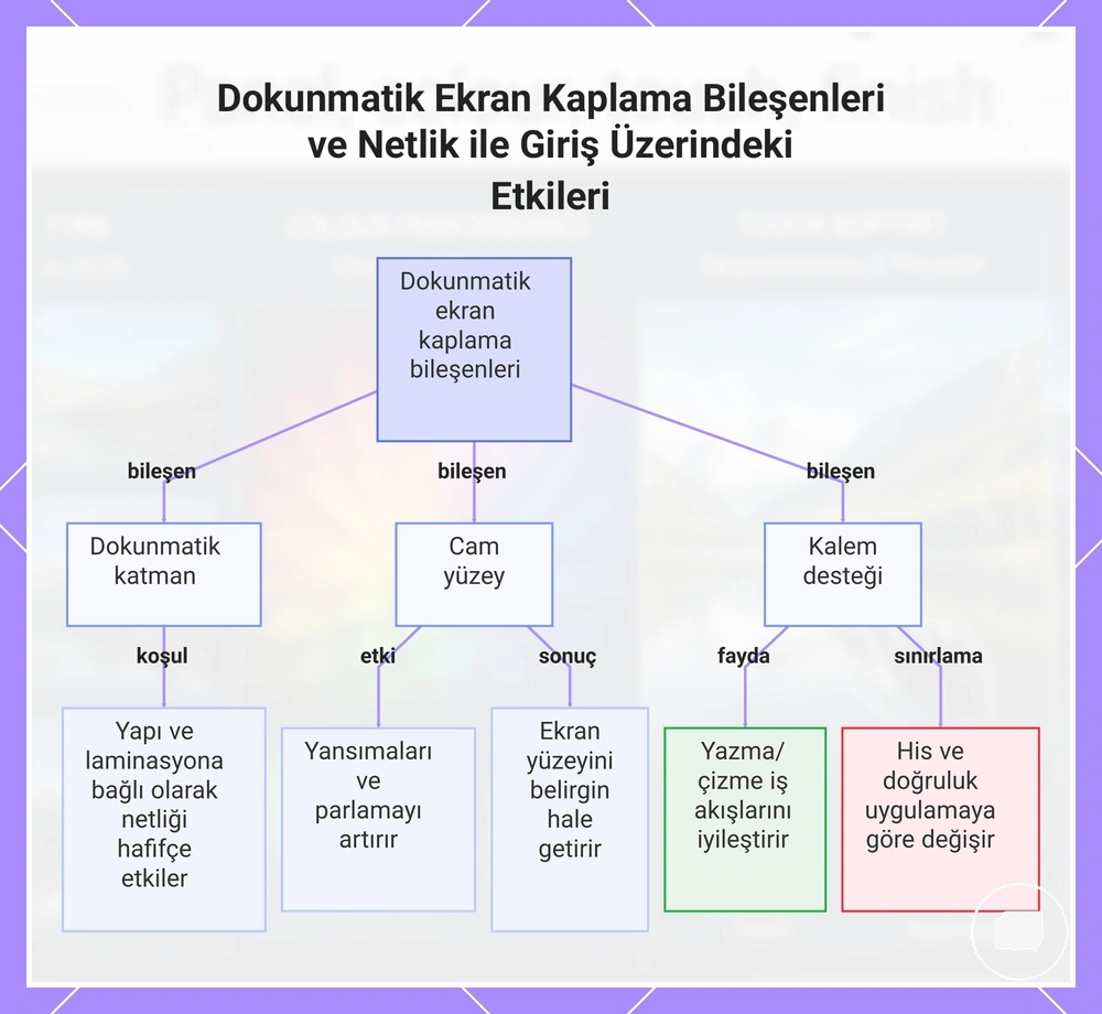 Dokunmatik Ekran Kaplama Bileşenleri ve Netlik ile Giriş Üzerindeki Etkileri