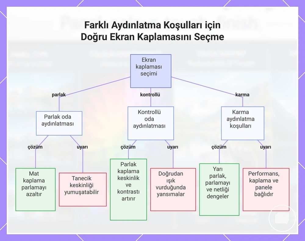 Farklı Aydınlatma Koşulları için Doğru Ekran Kaplamasını Seçme