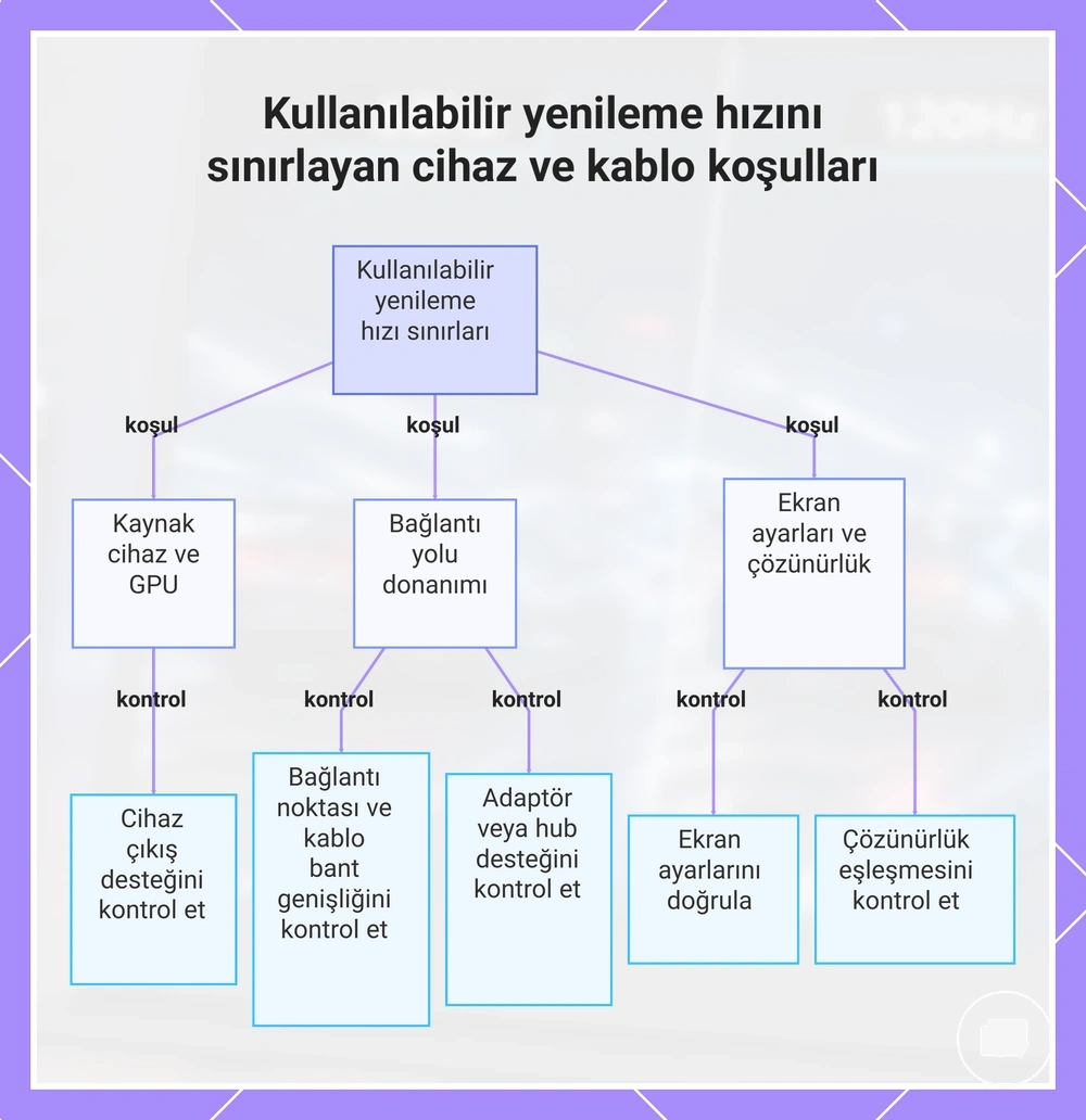 Kullanılabilir yenileme hızını sınırlayan cihaz ve kablo koşulları
