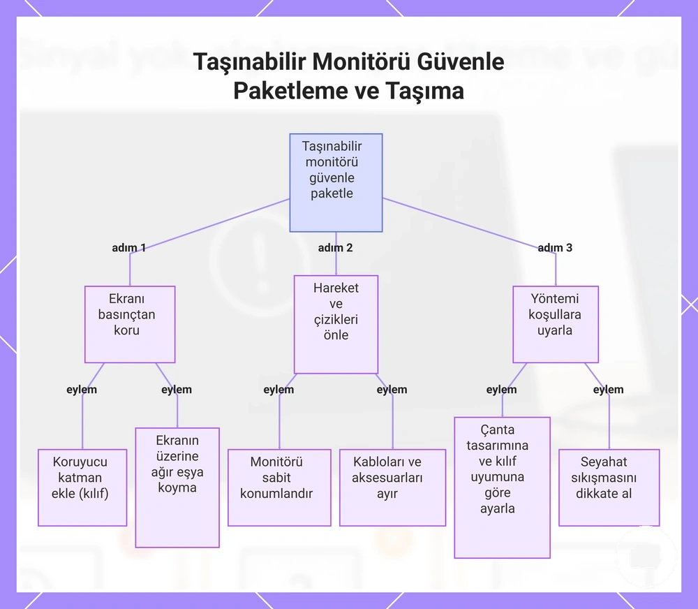 Taşınabilir Monitörü Güvenle Paketleme ve Taşıma