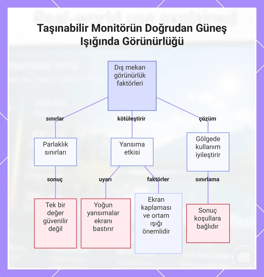 Taşınabilir Monitörün Doğrudan Güneş Işığında Görünürlüğü