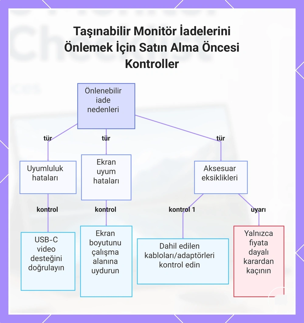 Taşınabilir Monitör İadelerini Önlemek İçin Satın Alma Öncesi Kontroller