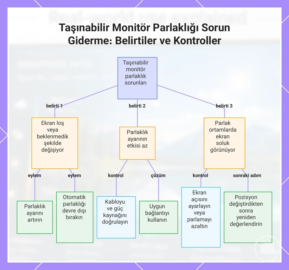 Taşınabilir Monitör Parlaklığı Sorun Giderme: Belirtiler ve Kontroller