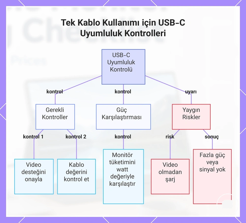 Tek Kablo Kullanımı için USB-C Uyumluluk Kontrolleri