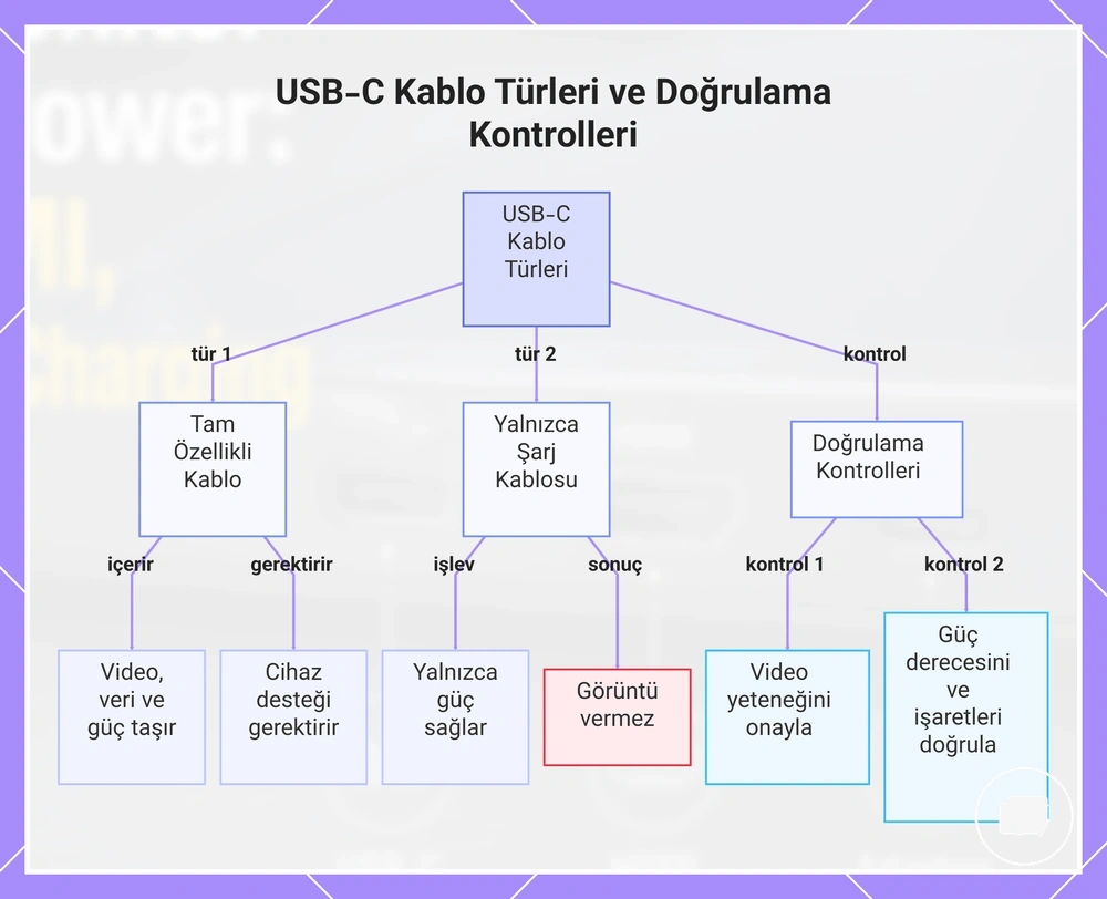 USB-C Kablo Türleri ve Doğrulama Kontrolleri