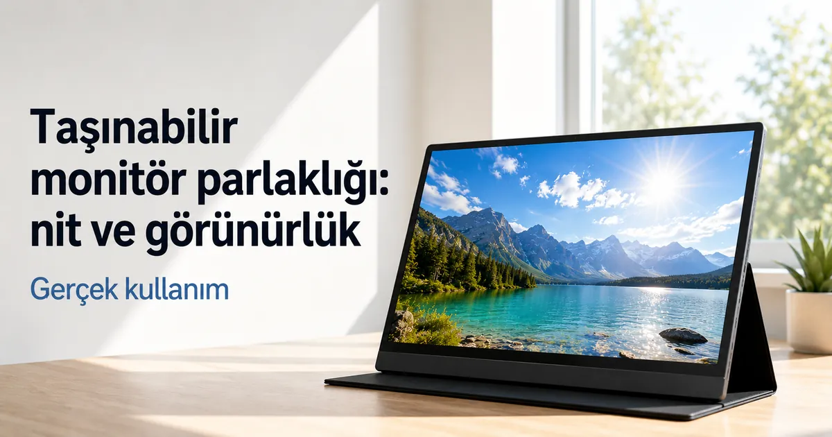 Görünürlüğü değerlendirmek için aydınlık bir odada görülen taşınabilir monitör ekranı
